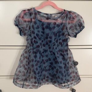 Crewcuts Sheer Blue and Red Cherry Dress